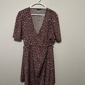 Dust Mauve Patterned Wrap Dress